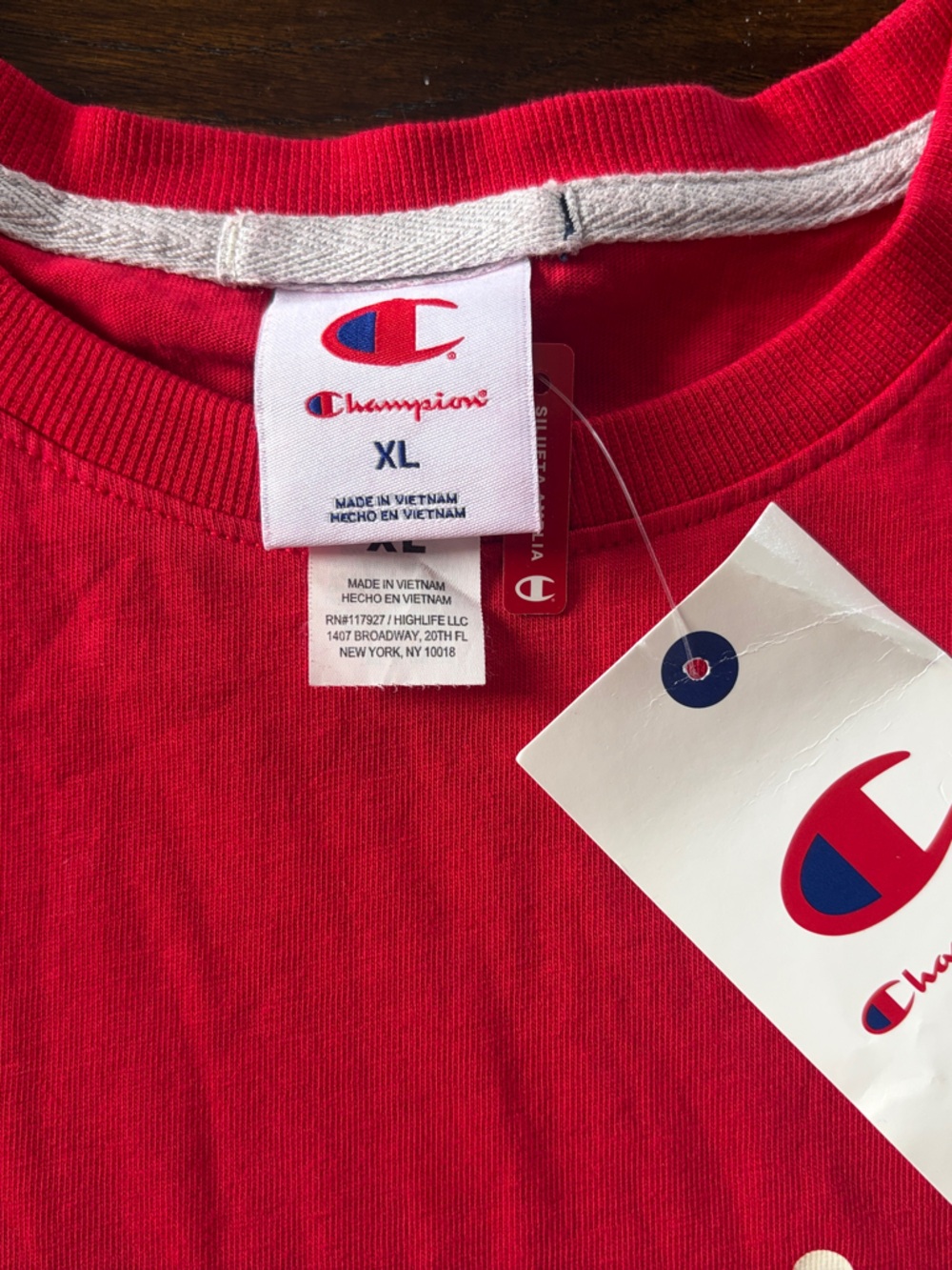 Champion Red Script Logo Crop Tee - Picture 3 of 3